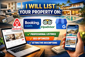 list your property for airbnb, booking com, tripadvisor, and google my business