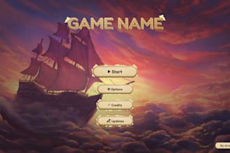 design unreal engine game UI UX, menus hud, inventory for moblie PC