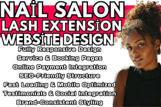 nail salon website lash extension website aesthetician website nail tech website