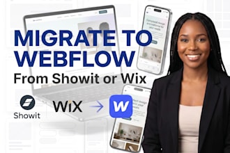 migrate showit or wix to a custom, responsive webflow site