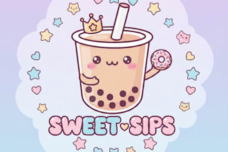 design an adorable kawaii logo for your brand