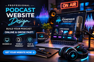 design a high converting podcast website for podcaster