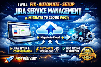 fix, automate, setup jira service management and migrate to cloud fast
