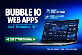 develop bubble io web app, bubble app, bubble website, bubble saas, bubble mvp
