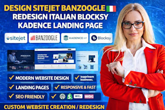 build sitejet banzoogle website redesign italian blocksy kadence landing page