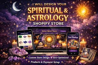 design a astrology website, shopify spiritual, astrology and tarot store