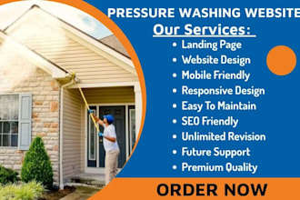design pressure washing website, cleaning service website, wix website design