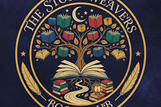 design a unique book club logo for your community or brand