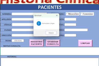 develop excel systems with forms, macros and database