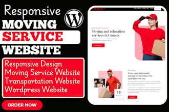 build moving service website transportation website relocation wordpress website