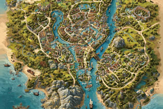 design vector maps, event maps, fantasy festival maps