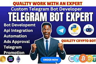 develop a custom telegram bot for crypto project, nft