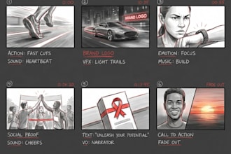 design production ready storyboards for commercial ads and explainer videos