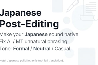 proofread and edit japanese to sound native