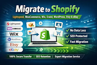 migrate lightspeed woocomerce wix ecwid wordpress esty ebay squrspace to shopify