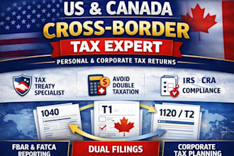 prepare cross border tax return US and canada for personal or corporate
