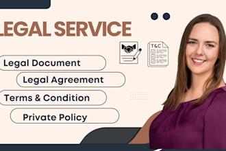 draft legal contracts, terms and condition, gdpr privacy policies, nda agreement