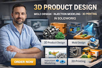do 3d product design 3d mold design injection model 3d printing in solidworks