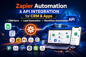 create zapier automation and API integration for CRM and apps