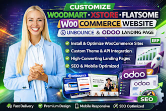 customize woodmart xstore flatsome woocommerce website unbounce odoo landing pag