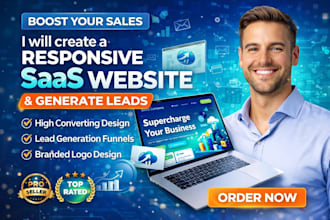 design an highly responsive, affordable saas website, leads generation with logo