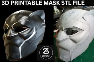 design realistic 3d cosplay helmet, mask and armor ready for 3d printing