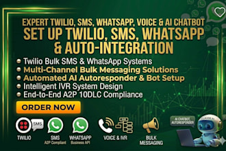do twilio bulk SMS whatsapp voice ai bot autoresponder IVR setup a2p compliance