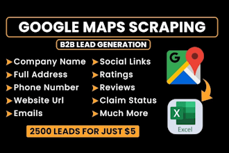 do bulk b2b lead generation, email list scraping, google maps scraper