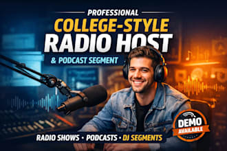host a professional radio show or podcast with a college vibe