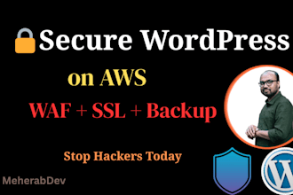secure your wordpress on AWS with waf, SSL, backup and firewall