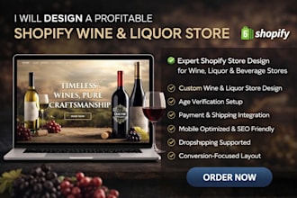 design wine liquor beverages juice soft drinks brewery shopify website store