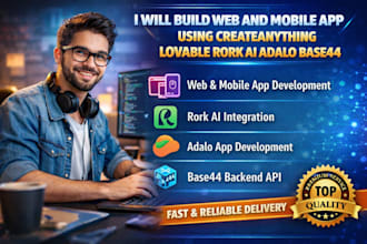 build web and mobile app using createanything lovable rork ai adalo base44