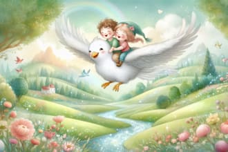 illustrate a childrens book series with magical art