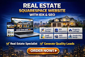 design real estate squarespace website with idx and SEO