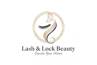 make a professional eyelash, hair extension, and beauty logo