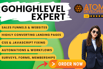 do ghl sales funnels, setup websites, and automations as a gohighlevel expert