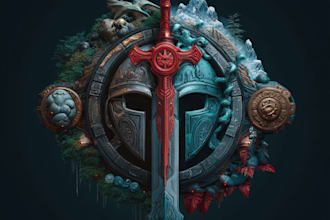 professional fantasy, rpg, scifi game, nft logo