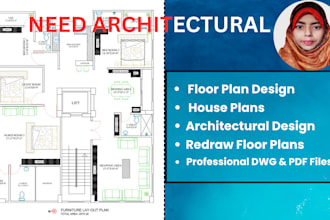 create autocad 2d drawings floors plan and architectural drafting