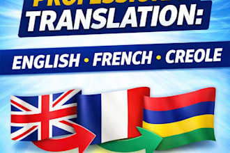 translate english, french, and mauritian creole quickly and accurately