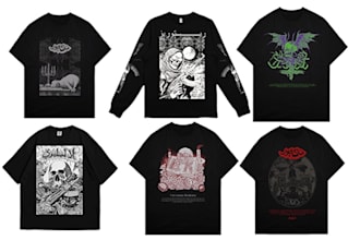 create dark surreal illustration for apparel and merchandise