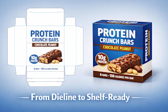 design print ready packaging dieline, box and label design