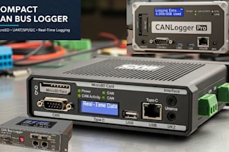 create compact can bus data logger with microsd, communication interfaces