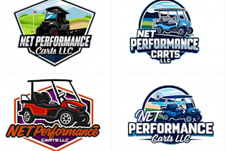design modern high quality golf cart logo in high definition