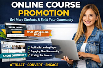 do online course promotion high converting page setup skool community