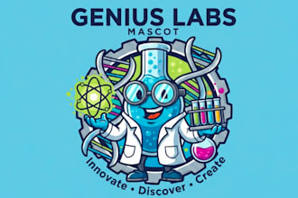 design science lab mascot logo design with express delivery