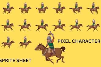 create pixel sprite sheet character design pixel battle sprite for rpg maker