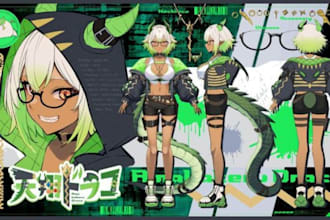 create custom vtuber model live2d avatar  streaming character