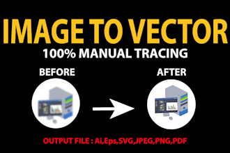 redraw, vectorize, convert logo or image to clean print ready vector