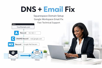 fix squarespace dns records, mx setup and google workspace email issues