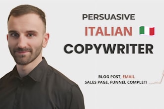 be your persuasive italian copywriter for email and sales copy
